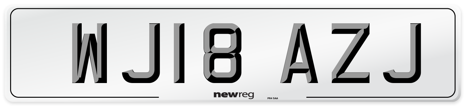 WJ18 AZJ Number Plate from New Reg